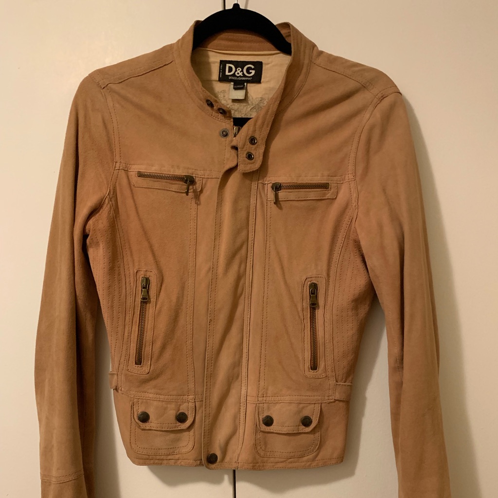 D&G Suede Biker Model Fitted Jacket